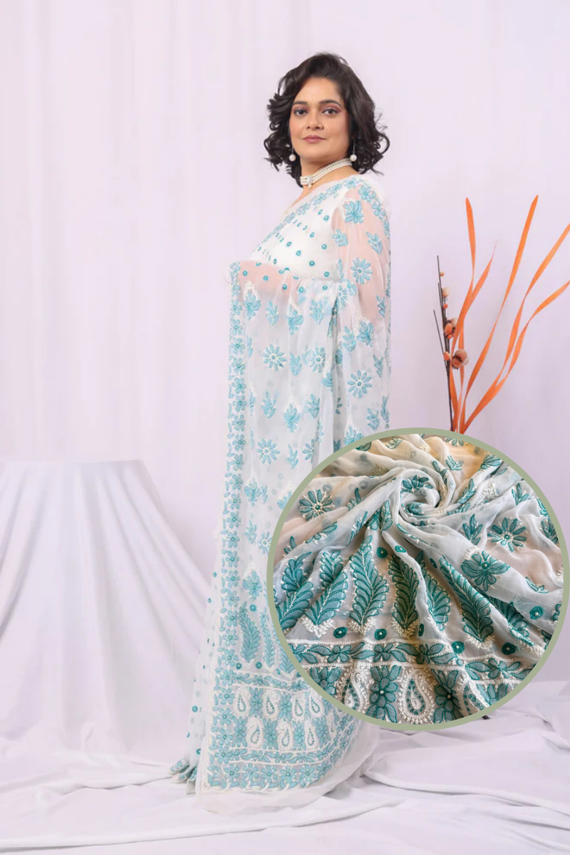 Fabnuma Handcrafted  Chikankari Georgette Black Kurti - Fabnuma
